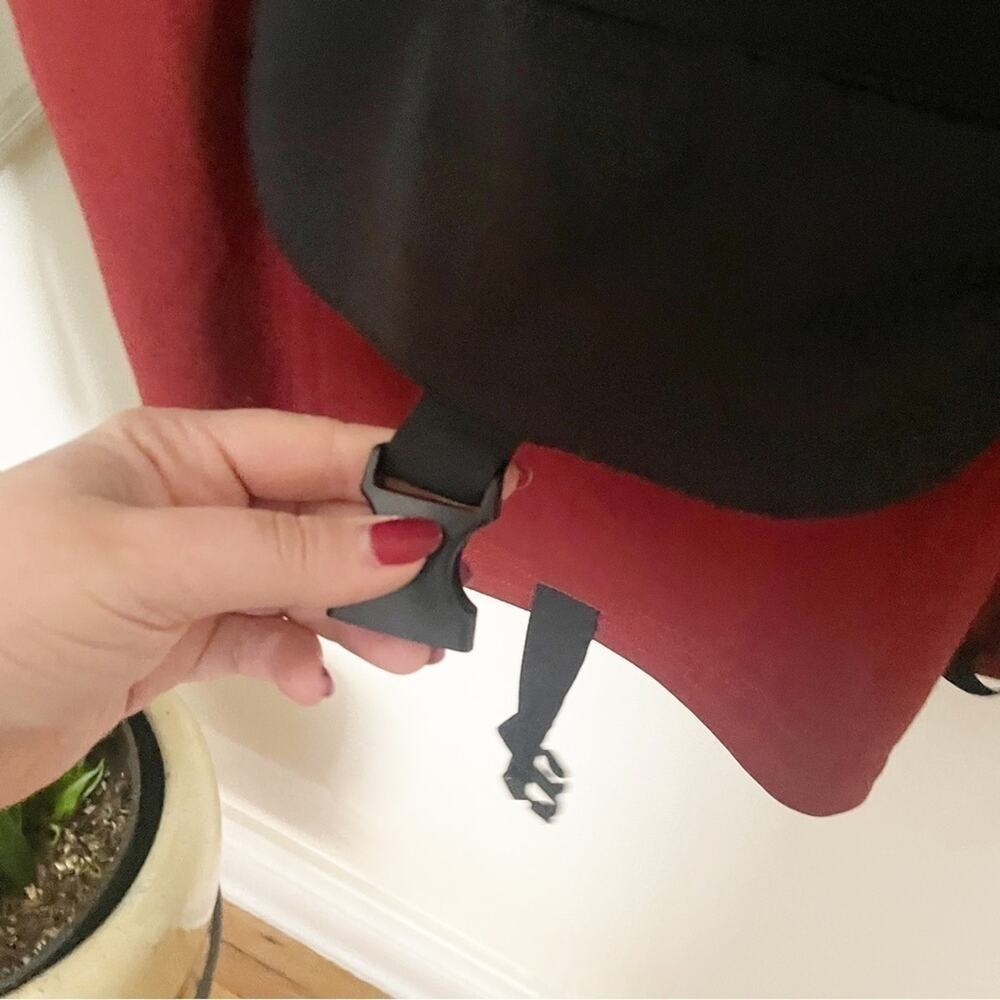 Zara Basic Black Red Color Block Long Sleeve Crew… - image 6